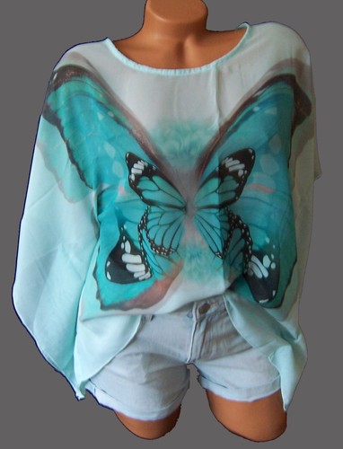 Chiffon tunika bluse - chiffon, poncho