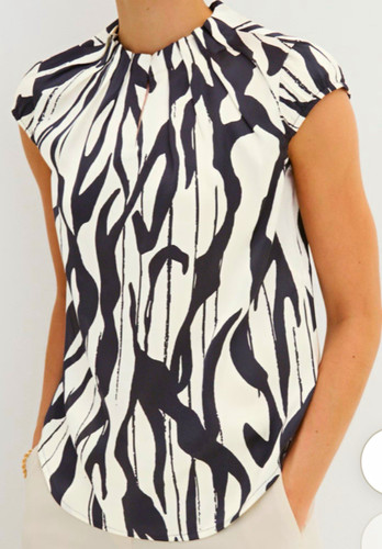 Damen schlupfbluse mit falten - mit,