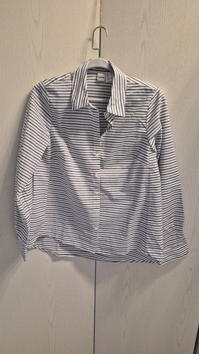 Grau weiß gestreifte bluse - gestreifte,